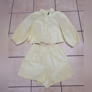Yellow Women's Shorts Set
